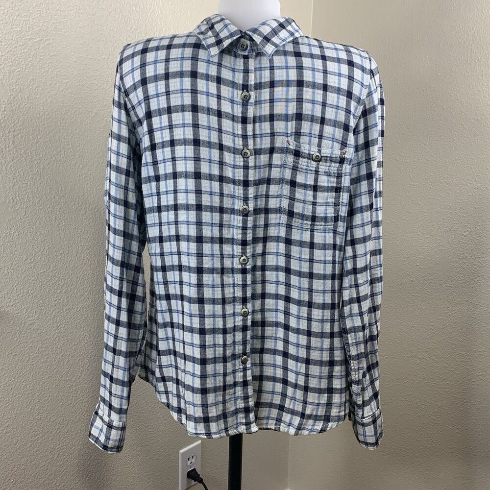 Dovetail Workwear Men’s Plaid Long Sleeve Button Shirt Sz S Cotton Blue